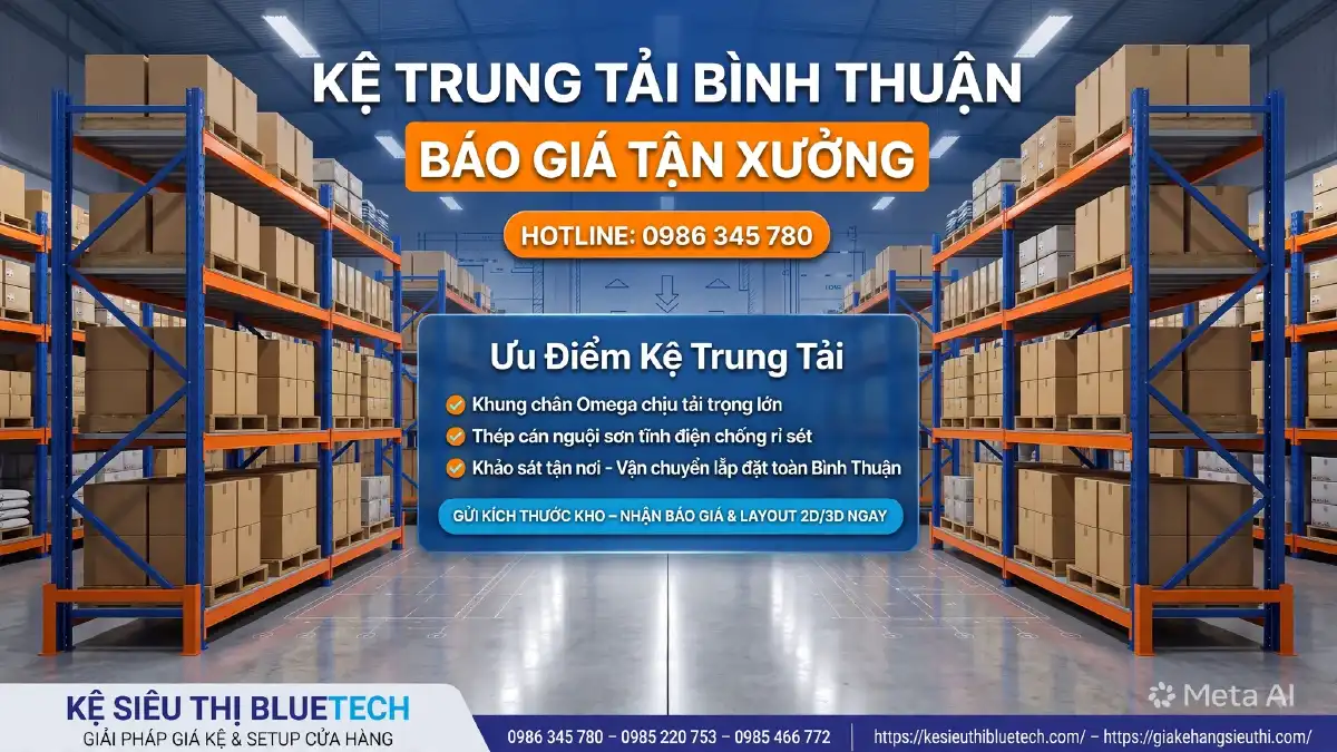 Kệ trung tải Bình Thuận - Báo giá tận xưởng