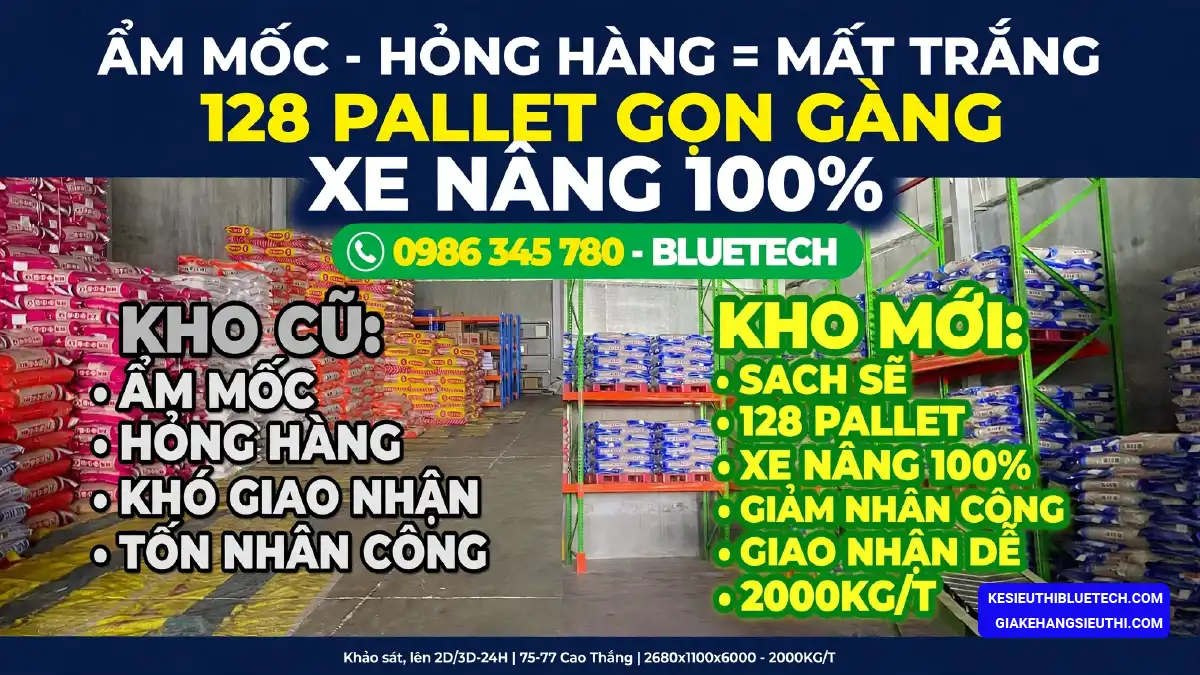 Heavy Duty Selective Pallet Rack 2680x1100x6000mm - 2000kg/level