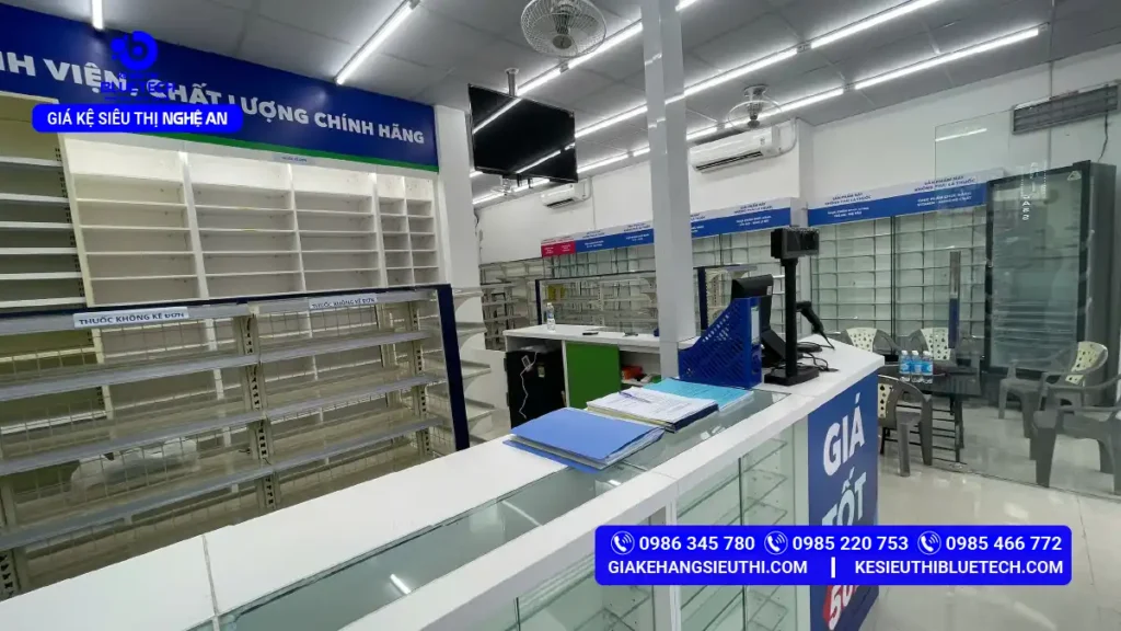 Thiết kế thi công nhà thuốc Pharmacity quầy thu ngân giá tốt thuốc không kê đơn