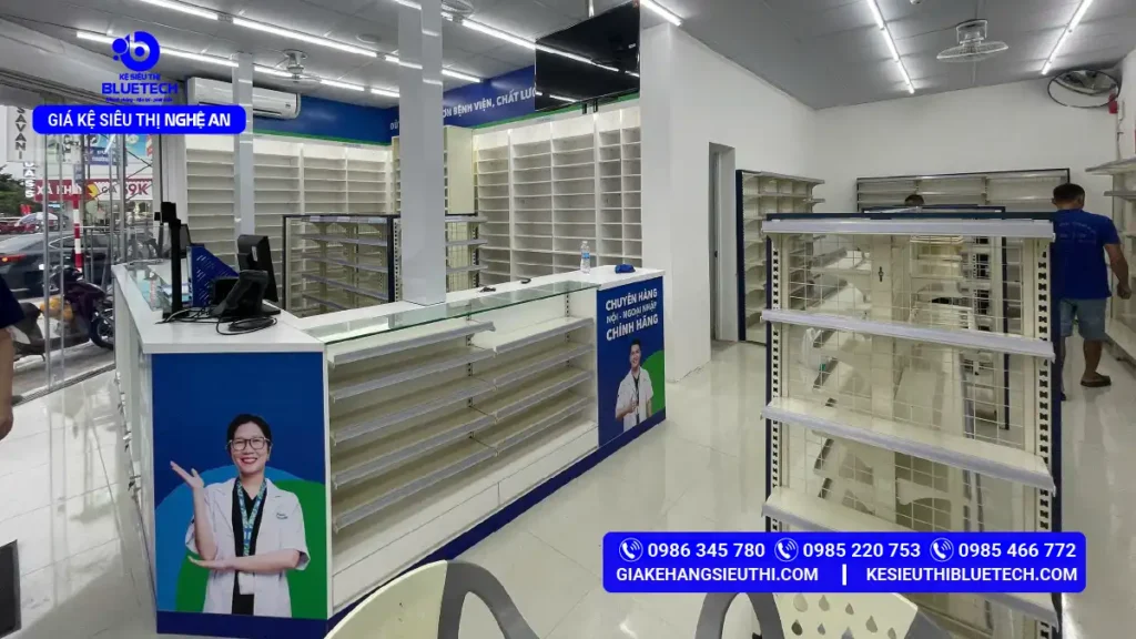 Thiết kế thi công nhà thuốc Pharmacity quầy thuốc chuyên hàng nội ngoại nhập chính hãng